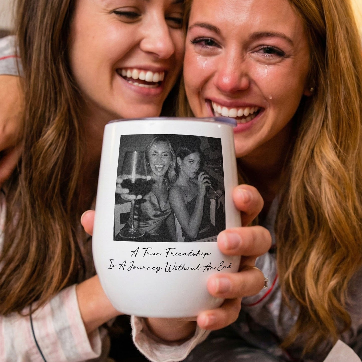 Custom Bestie Photo For Best Friend Friendship Thank You Gifts - Personalized Wine Tumbler