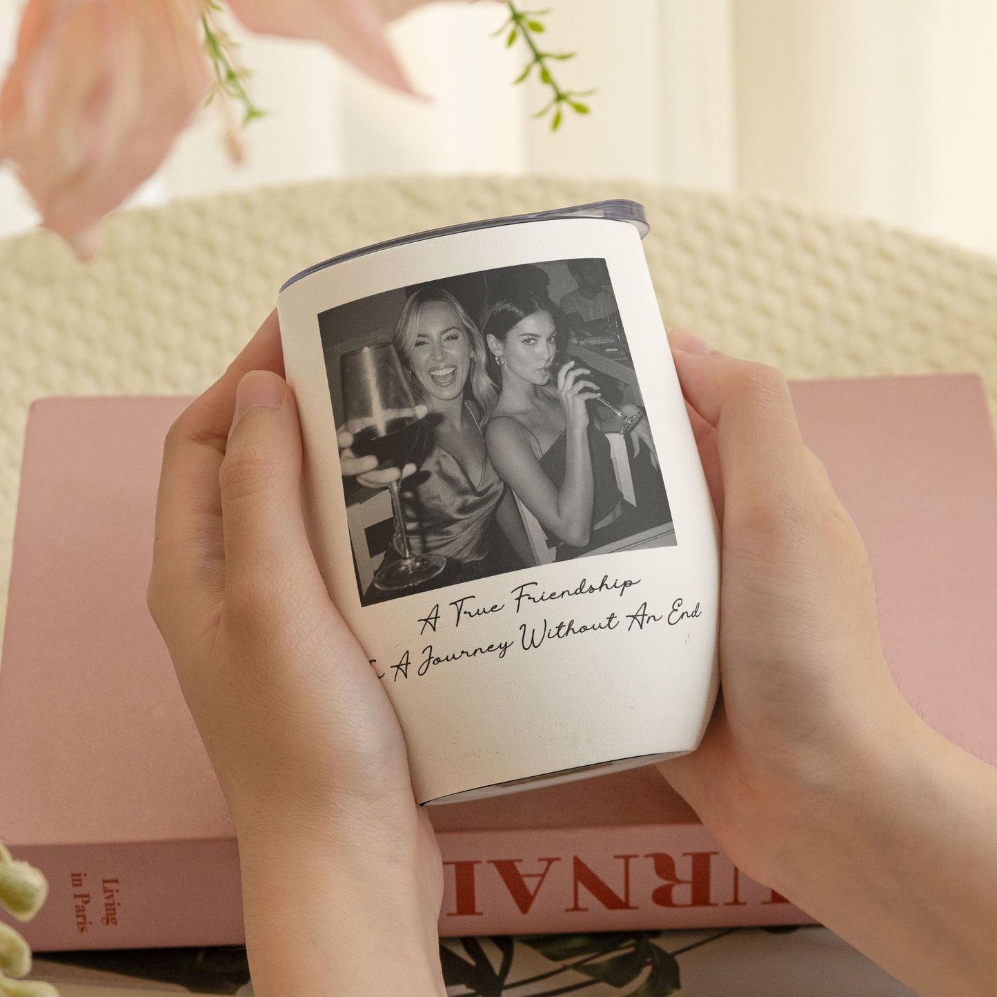 Custom Bestie Photo For Best Friend Friendship Thank You Gifts - Personalized Wine Tumbler