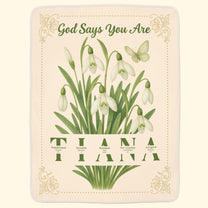 Custom Birth Flower And Name In Bible Verses For Women - Personalized Blanket