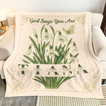 Custom Birth Flower And Name In Bible Verses For Women - Personalized Blanket
