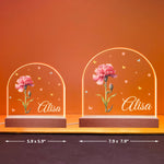 Custom Birth Flower - Birthday Gift For Daughter, Granddaughter - Personalized LED Light