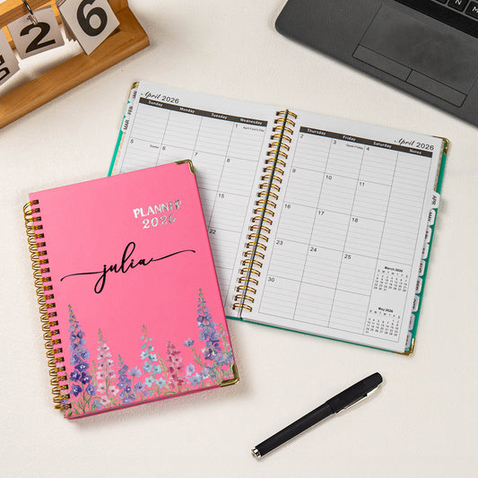 Custom Birth Flower Bullet Goal Planner - Personalized 2026 Planner