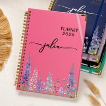 Custom Birth Flower Bullet Goal Planner - Personalized 2026 Planner