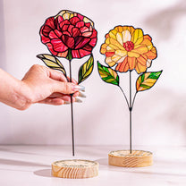 Custom Birth Flower - Custom Stained Glass Birth Flower Suncatcher