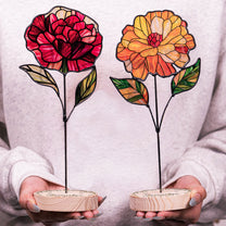 Custom Birth Flower - Custom Stained Glass Birth Flower Suncatcher