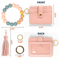 Custom Birth Flower For Daughter, Friend, Mom - Personalized Keychain Wristlet Leather Wallet