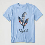 Custom Birth Flower For Her Leopart Printed Denim Birth Flower - Personalized Shirt