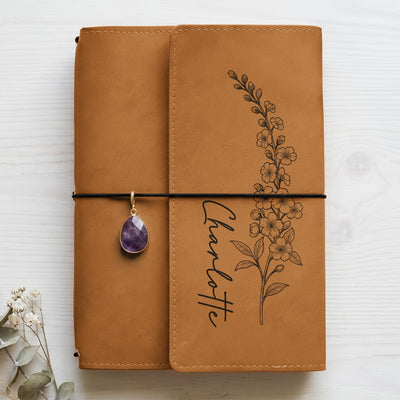 Custom Birth Flower For Her, Coworker, Lady Boss, Daughter, Teacher, Friends - Personalized Notebook Cover