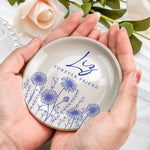 Custom Birth Flower Gift For Friend Friendship Gift - Personalized Jewelry Dish