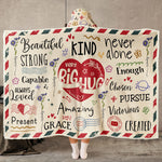 Custom Birth Flower Gift For Her - Personalized Wearable Blanket Hoodie