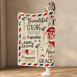 Custom Birth Flower Gift For Her - Personalized Wearable Blanket Hoodie