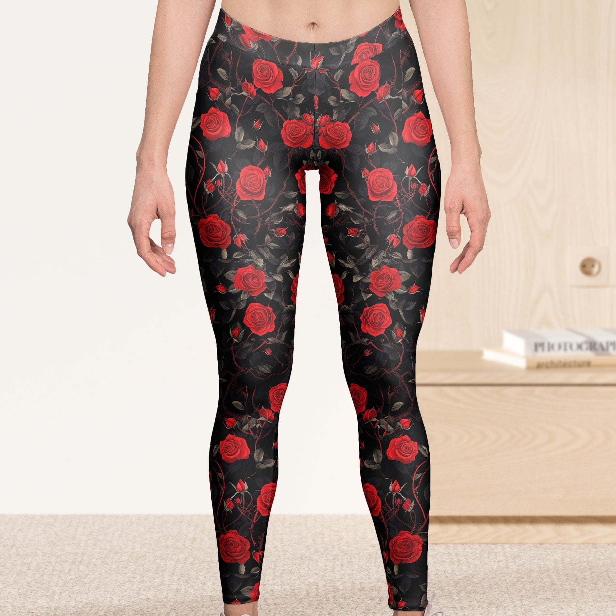 Custom Birth Flower Gothic Floral For Women, Girl - Personalized Leggings