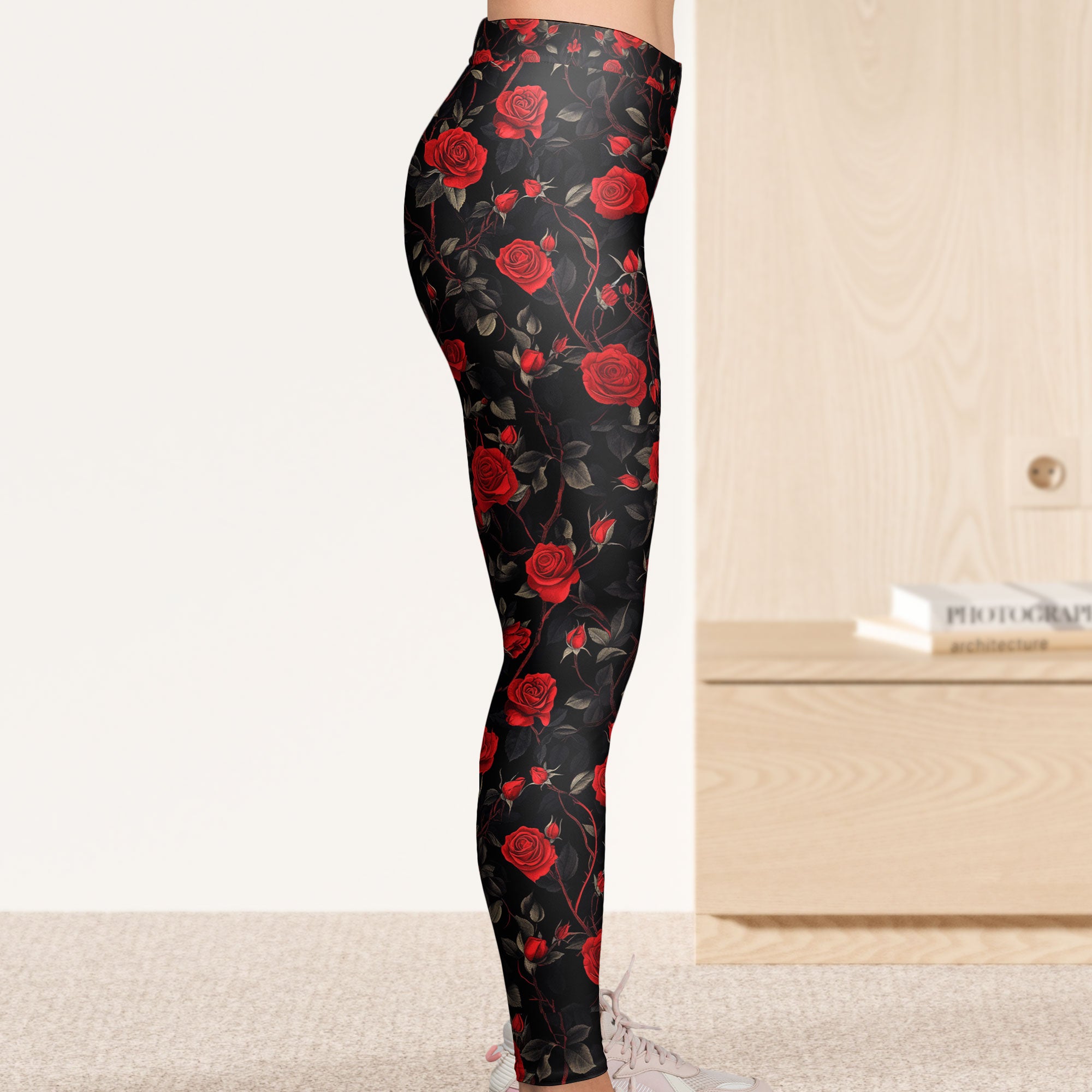 Custom Birth Flower Gothic Floral For Women, Girl - Personalized Leggings