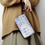 Custom Birth Flower It Takes A Long Time To Grow An Old Friend Toile De Jouy - Personalized Leather Long Wallet