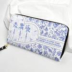 Custom Birth Flower It Takes A Long Time To Grow An Old Friend Toile De Jouy - Personalized Leather Long Wallet