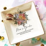 Custom Birth Flower - Mother's Day Gift For Mom From Daughter, Son - Personalized Jewelry Dish