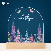 Custom Birth Flower Night Light For Baby Girl Daughter Nursery Decor - Personalized LED Light