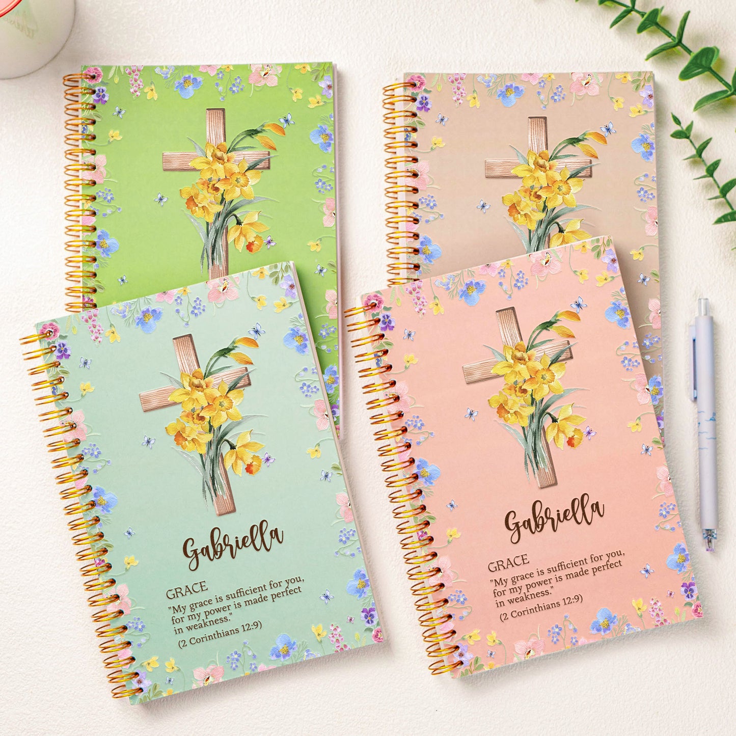 Custom Birth Flower With Bible Verse Match With Name - Personalized Prayer Journal