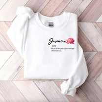 Custom Birth Flower With Bible Verse Match With Name For Her - Personalized Shirt