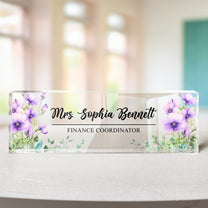Custom Birth Flower & Name For Coworkers, Teacher Thank You Gifts - Personalized Name Plate