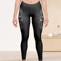Custom Birth Flower & Name For Girls, Women - Personalized Leggings