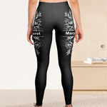 Custom Birth Flower & Name For Girls, Women - Personalized Leggings