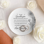 Custom Birth Flower Gift For Her Daughter Granddaughter - Personalized Jewelry Dish