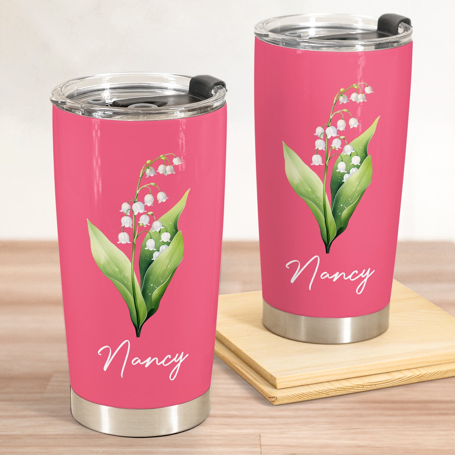 Custom Birth Flower & Name For Her, Gift For Friends, Coworkers, Daughters, Sisters - Personalized Tumbler Cup
