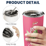 Custom Birth Flower & Name For Her, Gift For Friends, Coworkers, Daughters, Sisters - Personalized Tumbler Cup