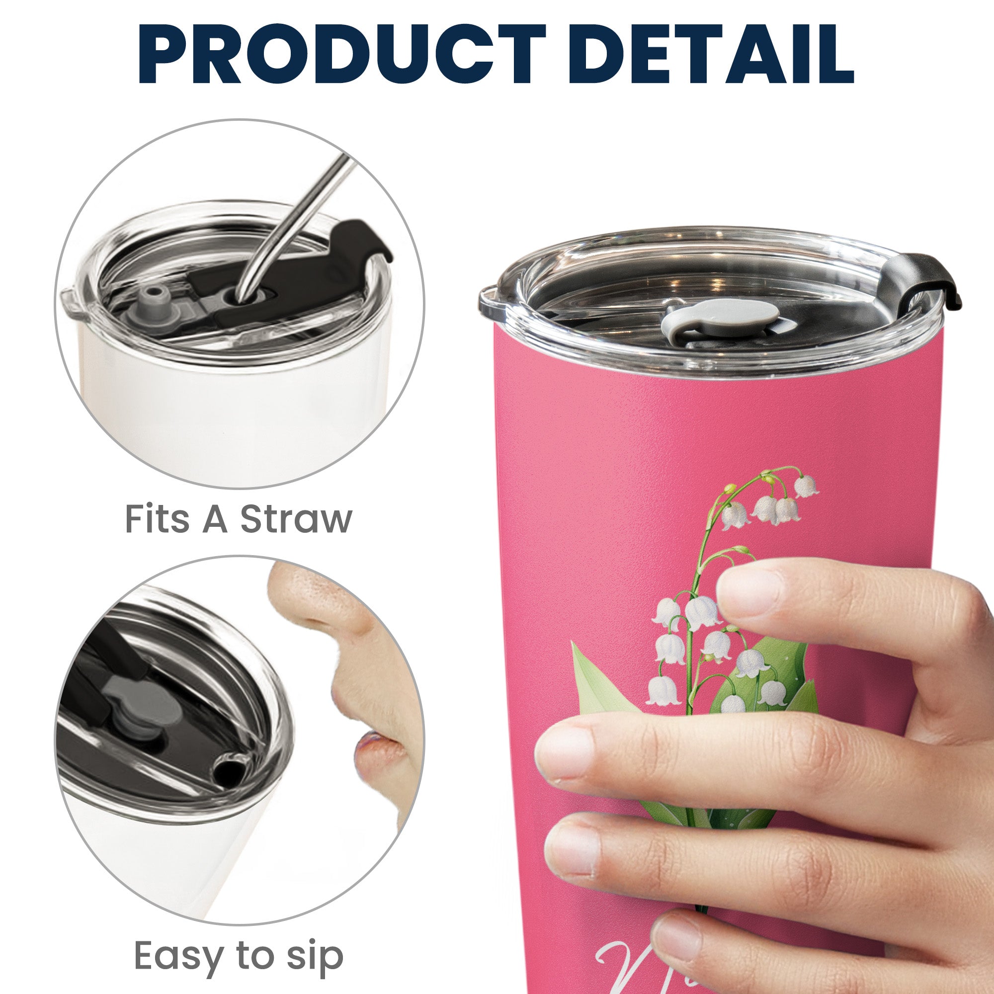 Custom Birth Flower & Name For Her, Gift For Friends, Coworkers, Daughters, Sisters - Personalized Tumbler Cup