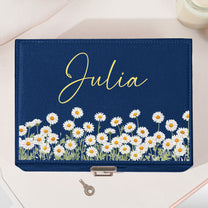 Custom Birth Flower & Name For Her, Wife, Daughter, Sister - Personalized Large Jewelry Box