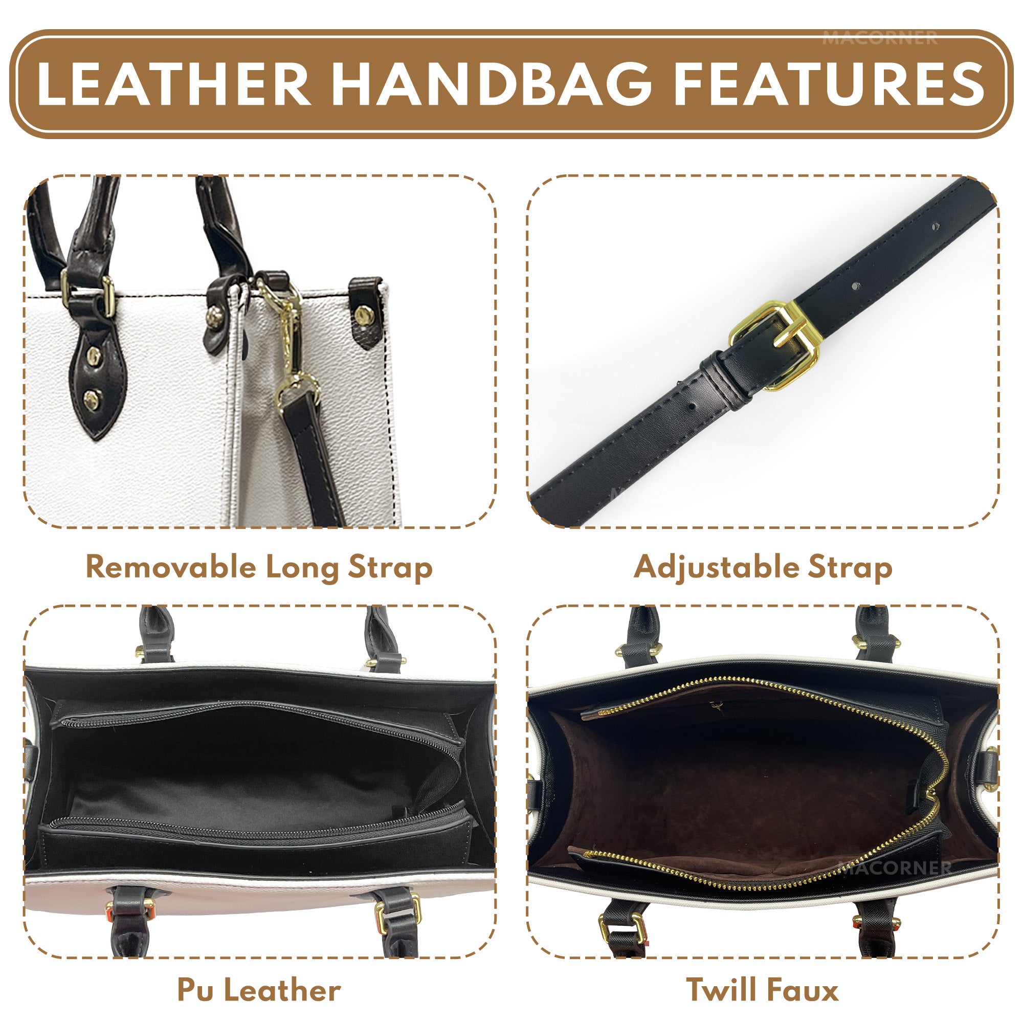 Custom Birth Flower & Name For Her, Wife, Daughter, Sister - Personalized Leather Bag