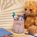 Custom Birth Flower & Name For Her, Wife, Daughter, Sister - Personalized Pencil Holder