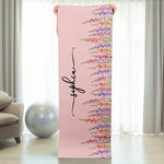 Custom Birth Flower & Name For Her, Wife, Daughter, Sister, Yoga Lovers - Personalized Yoga Mat