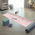 Custom Birth Flower & Name For Her, Wife, Daughter, Sister, Yoga Lovers - Personalized Yoga Mat
