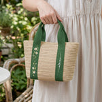 Custom Birth Flower & Name - Gifts For Her, Daughter, Friends, Wife, Summer Bestie Trip - Personalized Straw Bag