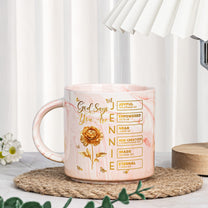 Custom Birth Flower & Name In Bible Verses Gifts For Her - Personalized Marble Mug