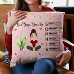 Custom Birth Flower & Name In Bible Verses Gifts For Her - Personalized Pillow (Insert Included)