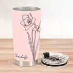 Custom Birth Flower & Name New Version For Friends, Coworkers, Daughters, Sisters - Personalized Tumbler Cup