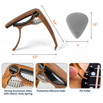 Custom Birth Flower & Name - Personalized Guitar Capo With Picks