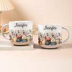 Custom Birth Flower & Name Pottery Mug - Gifts For Baseball Fans Baseball Lovers - Personalized Mug