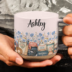 Custom Birth Flower & Name Pottery Mug - Gifts For Baseball Fans Baseball Lovers - Personalized Mug