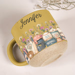 Custom Birth Flower & Name Pottery Mug - Gifts For Baseball Fans Baseball Lovers - Personalized Mug