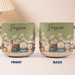Custom Birth Flower & Name Pottery Mug - Gifts For Baseball Fans Baseball Lovers - Personalized Mug