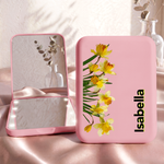 Custom Birth Flower & Name Shadow Text - Personalized Mirror