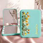 Custom Birth Flower & Name Shadow Text - Personalized Mirror
