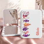 Custom Birth Flower & Name Shadow Text - Personalized Mirror