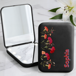 Custom Birth Flower & Name Shadow Text - Personalized Mirror