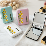 Custom Birth Flower & Name Shadow Text - Personalized Mirror