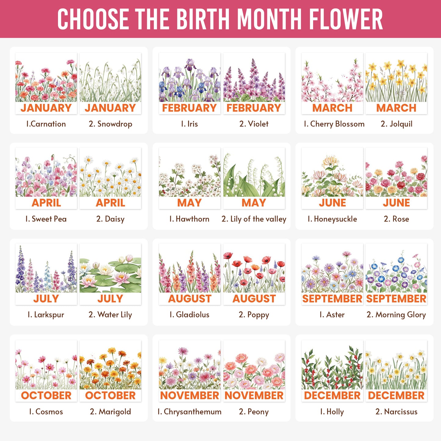 Custom Birth Flower & Name, Floral Gifts For Her, Friends, Daughter, Mom, Grandma - Personalized Apron